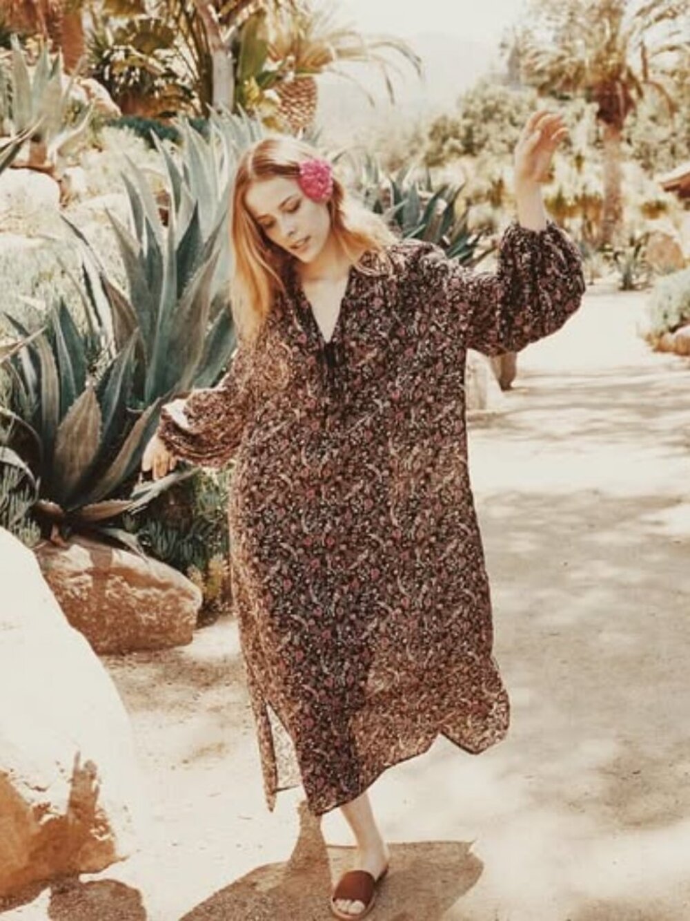 Doen Jardin Boho Floral Relaxed Fit Dress *missing belt